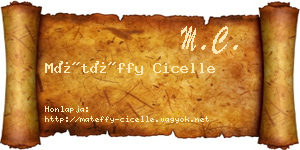 Mátéffy Cicelle névjegykártya